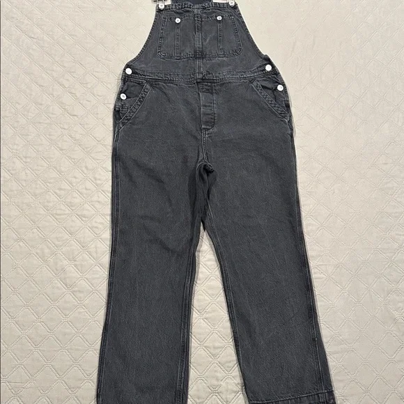 We The Free Boyfriend Washed Black High-Waisted Denim Overall. - Picture 4 of 15